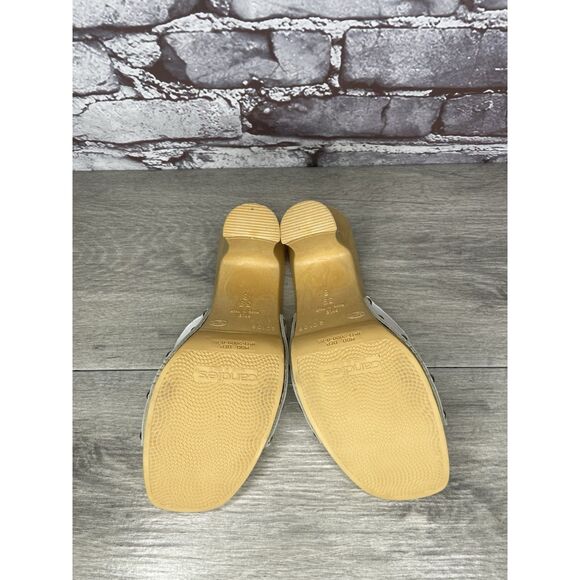 Candie's White Leather Platform Wooden Heel Sandals Women Sz 8M US/39EU Y2K 90’s - Picture 12 of 16